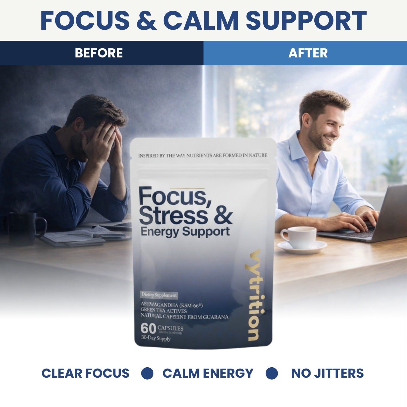 Focus, Stress & Energy Support Capsule