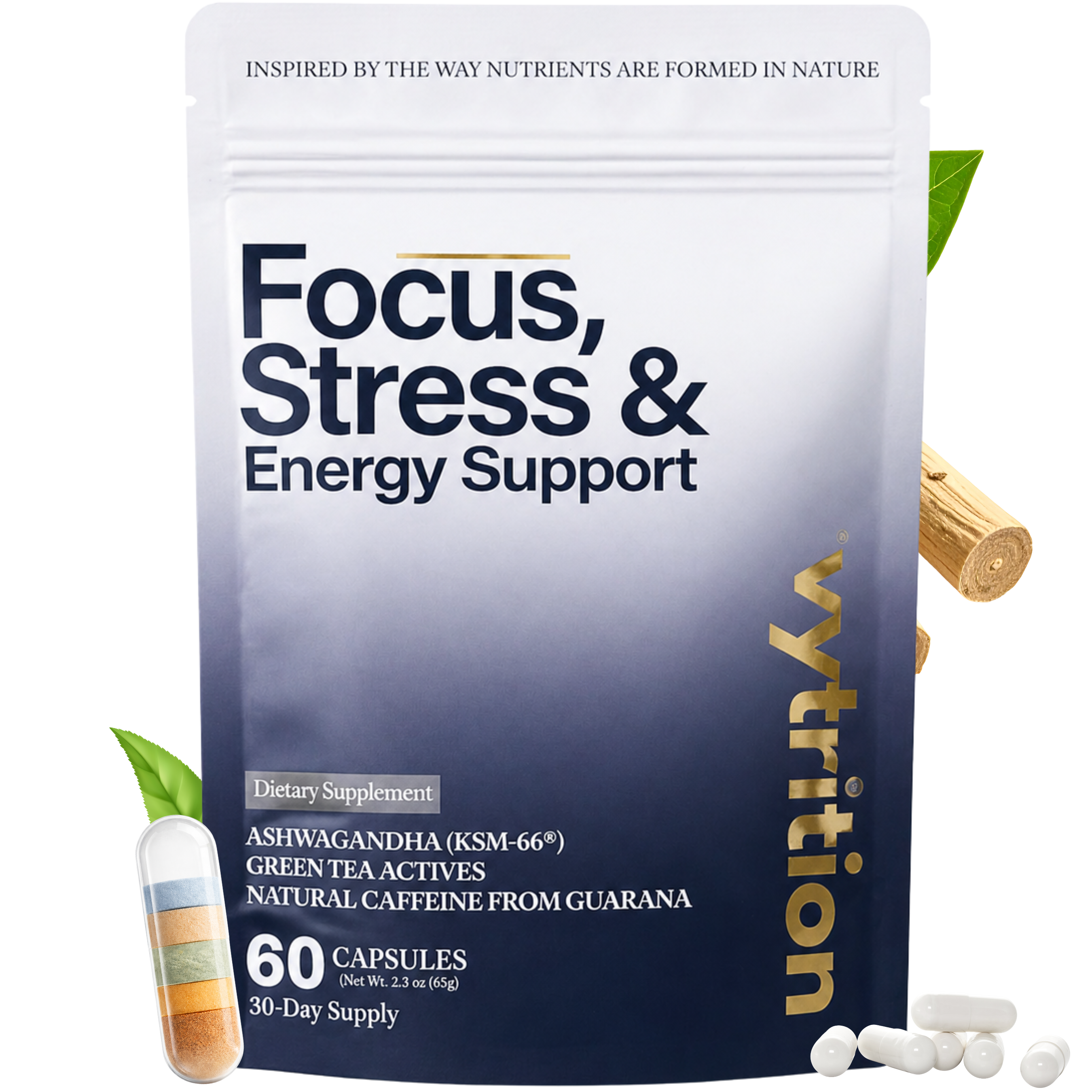 Focus, Stress & Energy Support Capsule